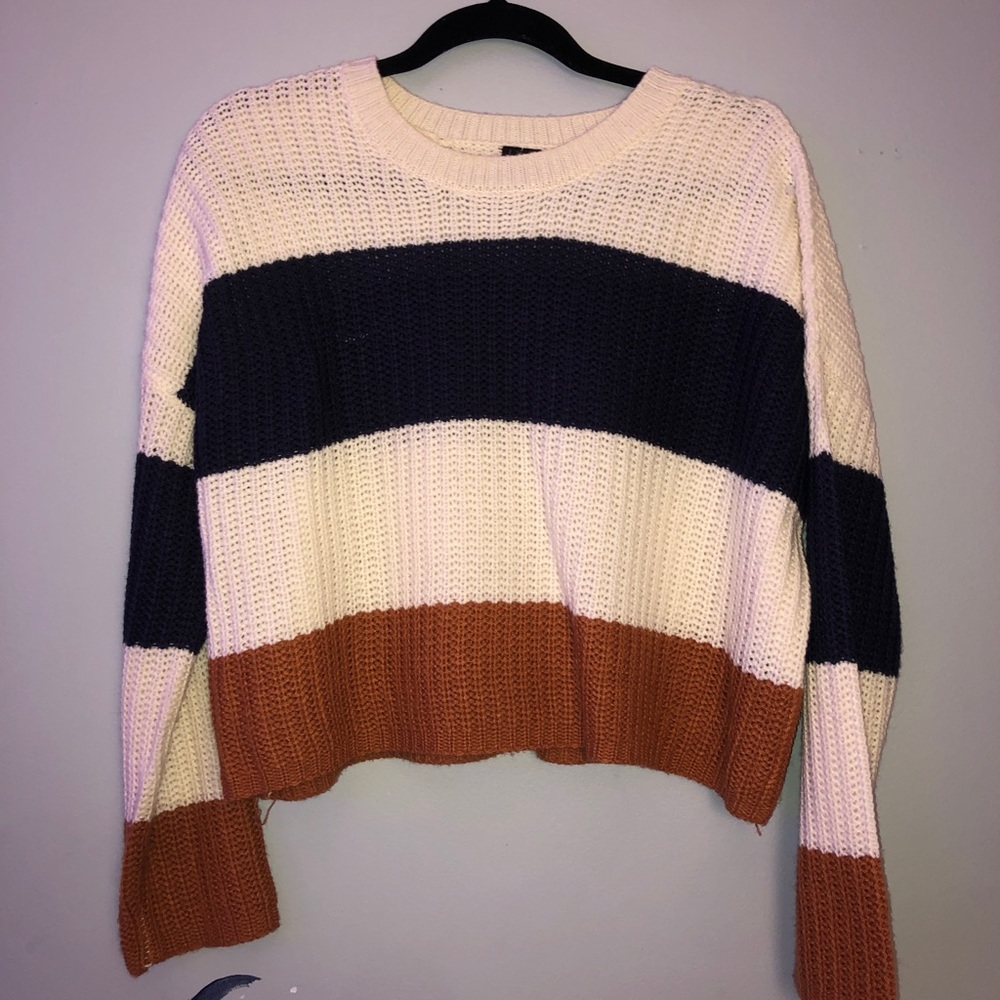 stripped cropped sweater